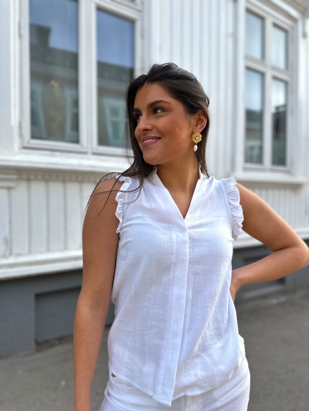 Viva Sun Ruffle Top - Snow White  - Image 3