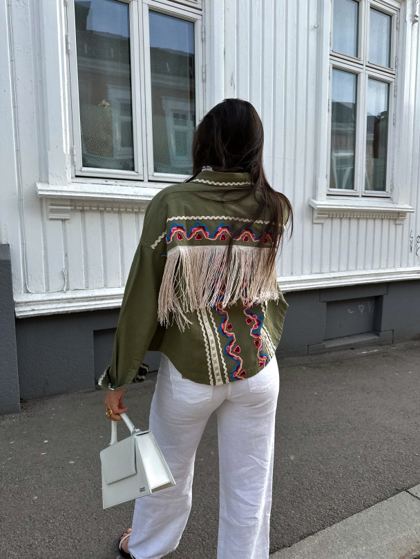 Mirra Embroidered Jacket - Capulet Olive - Image 2