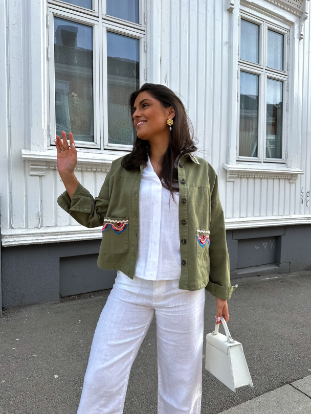 Mirra Embroidered Jacket - Capulet Olive - Image 3