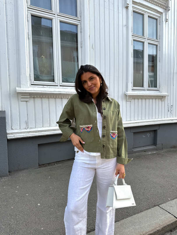 Mirra Embroidered Jacket - Capulet Olive - Image 4