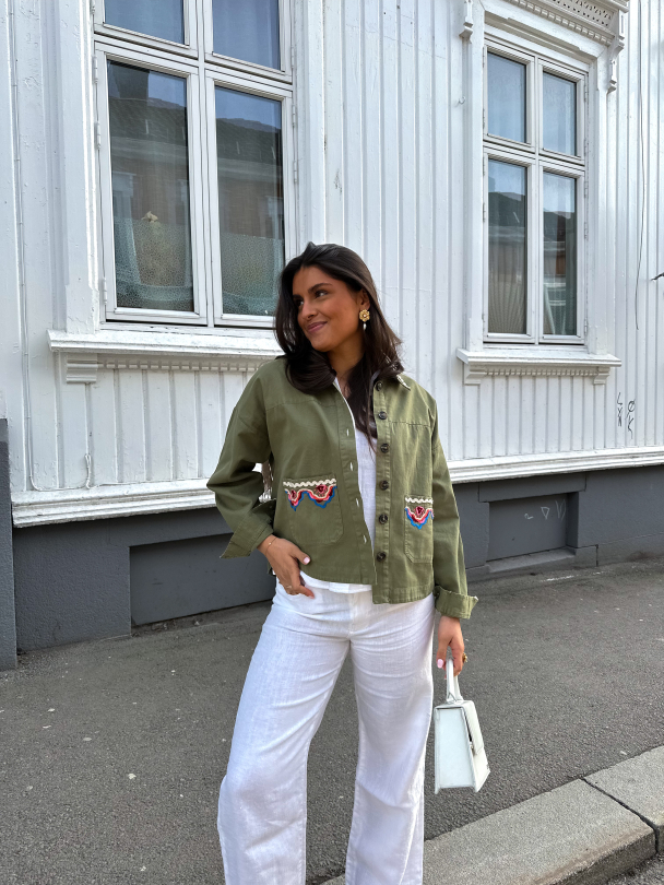 Mirra Embroidered Jacket - Capulet Olive - Image 5