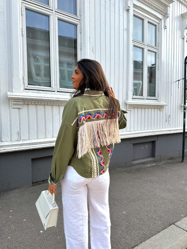 Mirra Embroidered Jacket - Capulet Olive - Image 6