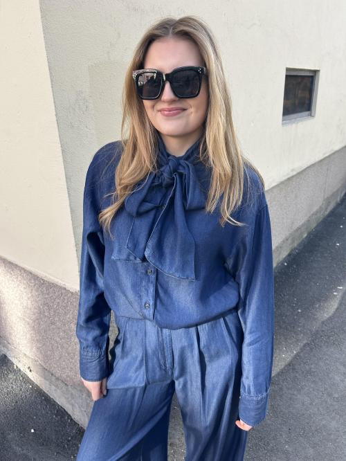 Janna Pleated Chambray Shirt
