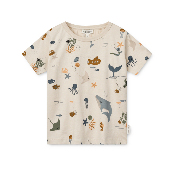 Liewood | Apia Printed T-shirt - Sea Creature/Sandy - Image 1
