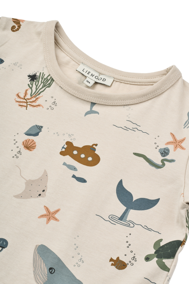 Liewood | Apia Printed T-shirt - Sea Creature/Sandy - Image 3