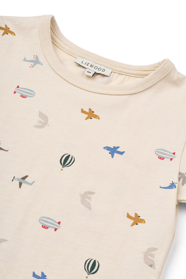 Liewood | Apia Printed T-shirt - Aviator/Ecru - Image 3