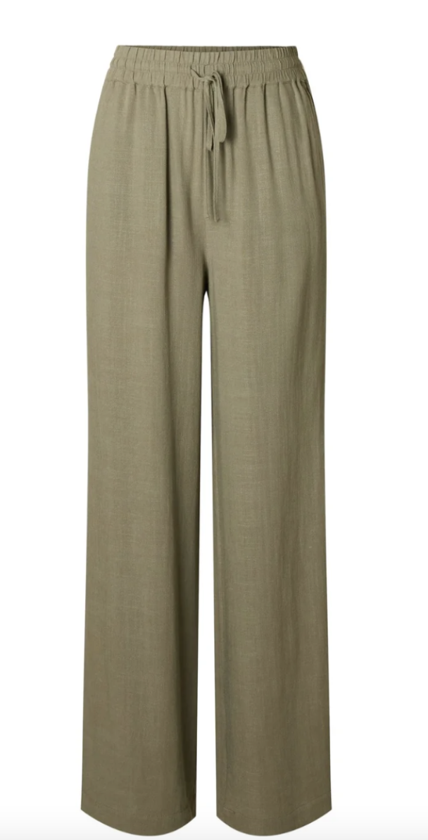 Viva - Gulia Long Linen Pant - Vetiver - Image 1