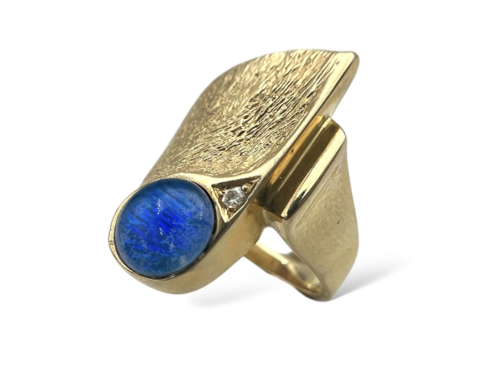 Klosterfoss Vintage - Gullring turkis opal & diamant