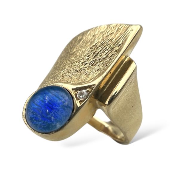 Klosterfoss Vintage - Gullring turkis opal & diamant