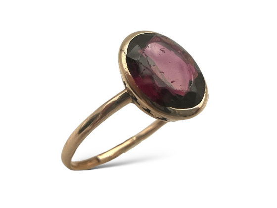 Klosterfoss Vintage - Gullring m. granat 585