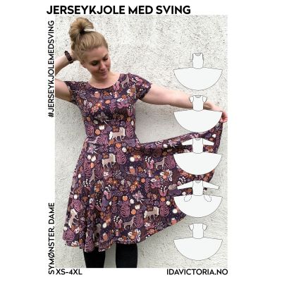 Jerseykjole med sving