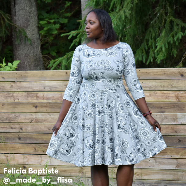 Jerseykjole med sving - Image 3