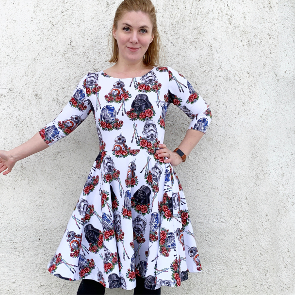 Jerseykjole med sving - Image 5