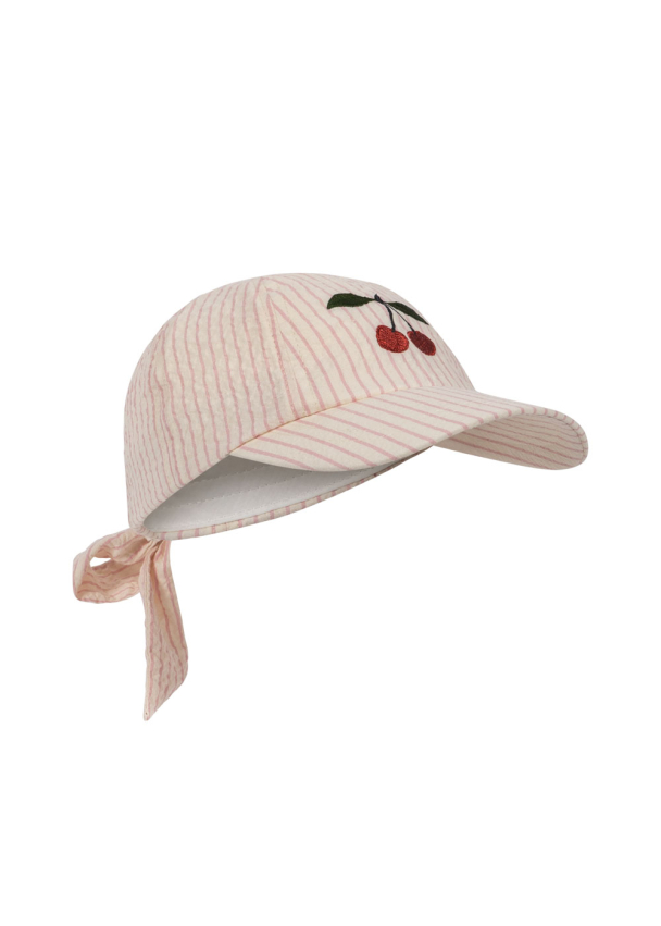 Konges Sløjd | Ellie Bow Cap - Peony Stripe - Image 1
