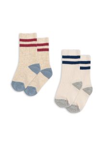 Konges Sløjd | Rib Socks 2-pk - Off White/Multi Stripe