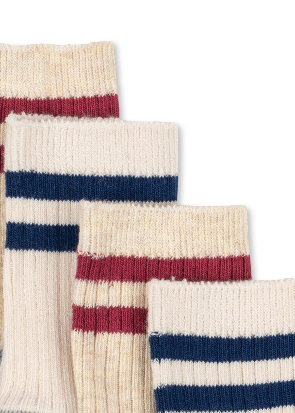 Rib Socks 2-pk - Off White/Multi Stripe - Image 2