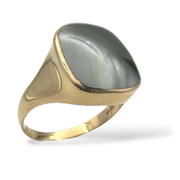 Klosterfoss Vintage - Gullring m. hematitt