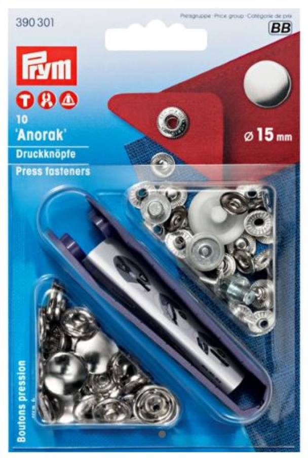 Trykknapper Anorakk 15mm 