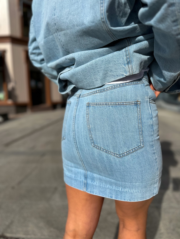 Vella Short Skirt - Light Blue Washed - Image 2