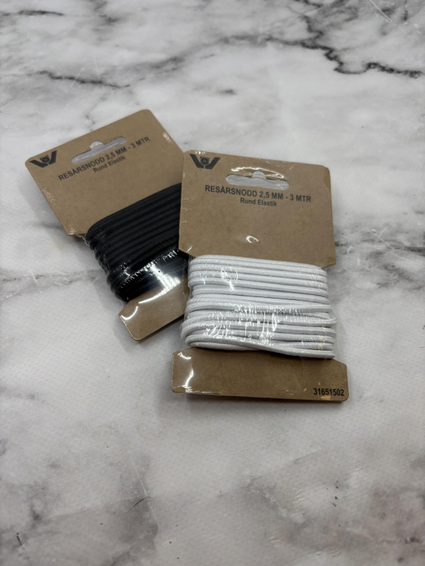 Rund elastikk - 2,5mm x 3m