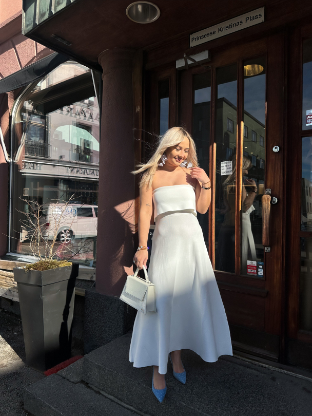 Clementina Midi Dress - Off White - Image 3