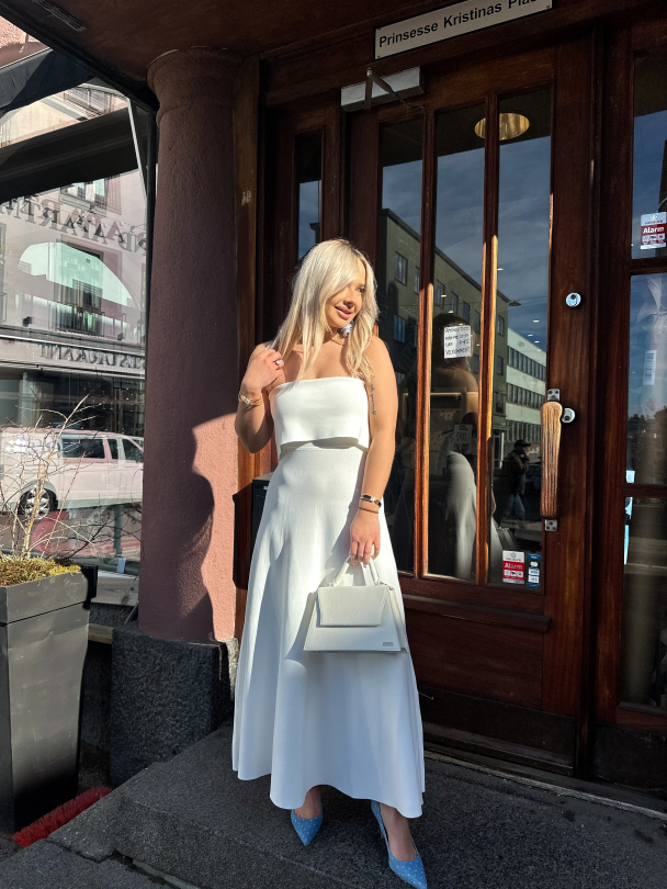Clementina Midi Dress - Off White - Image 6