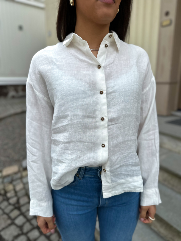 Linnie Linen Shirt - Snow White  - Image 1