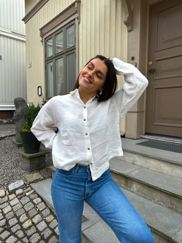 Linnie Linen Shirt - Snow White  - Image 3