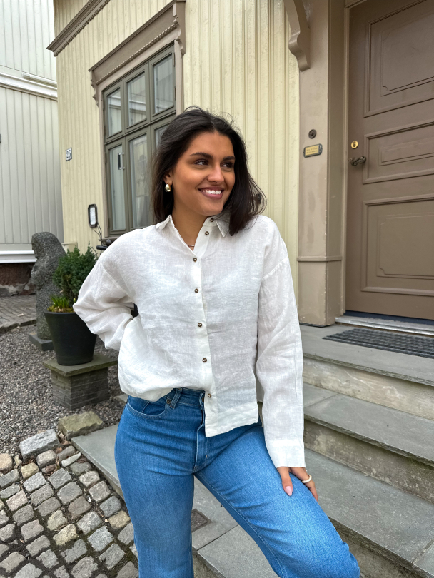 Linnie Linen Shirt - Snow White  - Image 4