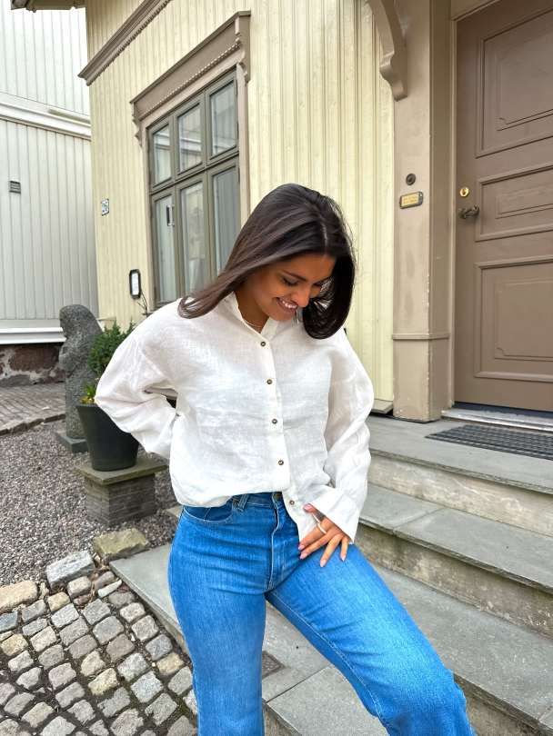 Linnie Linen Shirt - Snow White  - Image 5
