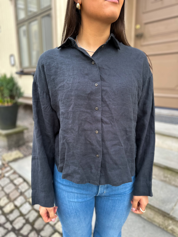 Linnie Linen Shirt - Black  - Image 1