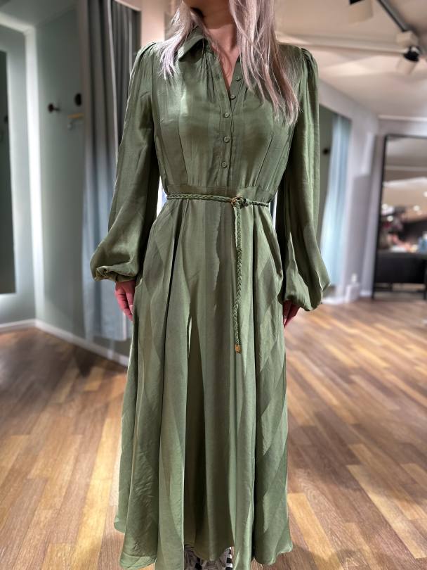 Viscose Shirt Dress - Green  - Image 1