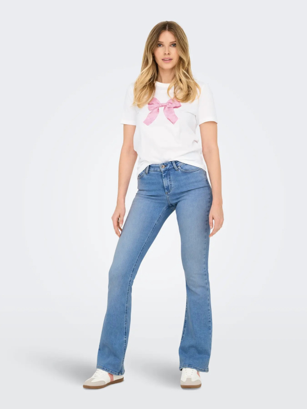 Only Blush midwaist flared jeans - Image 3