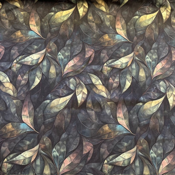 French Terry med Leaves army