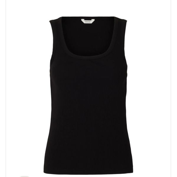 Anna U-Neck Tank Top - Black 