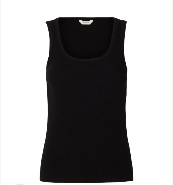 Anna U-Neck Tank Top - Black  - Image 1