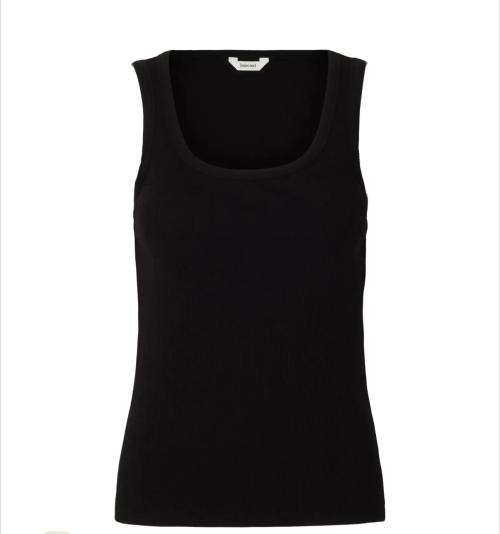 Anna U-Neck Tank Top - Black 