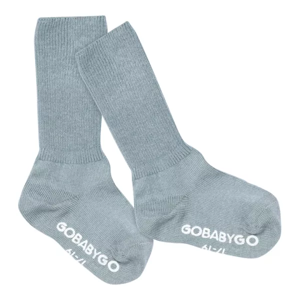 GOBABYGO | Non-Slip Socks Organic Cotton - Dusty Blue