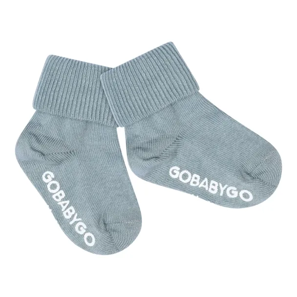 Non-Slip Socks Organic Cotton - Dusty Blue - Image 2