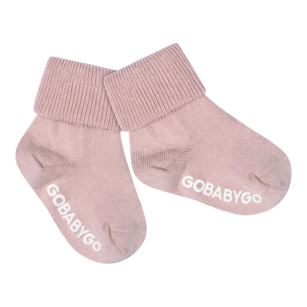 Non-Slip Socks Organic Cotton - Soft Pink - Image 2