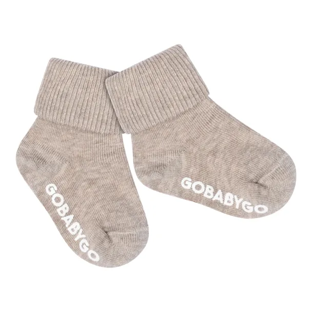 Non-Slip Socks Organic Cotton - Sand - Image 2