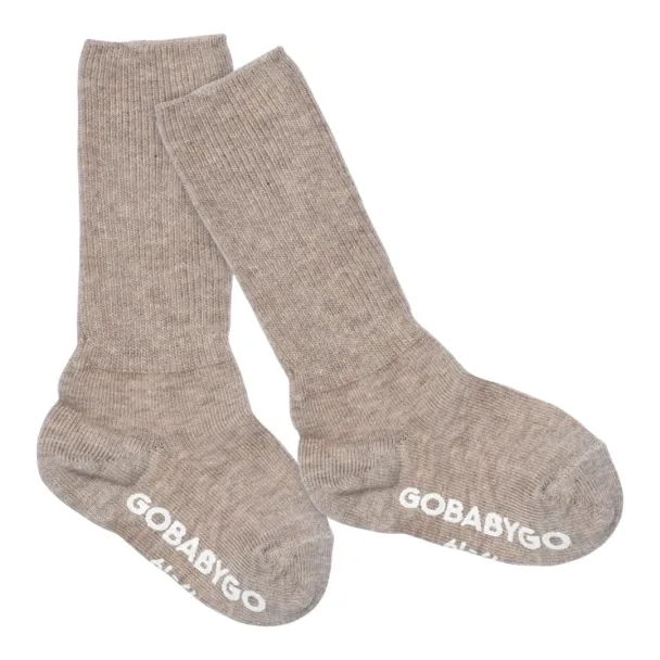 Non-Slip Socks Organic Cotton - Sand - Image 1