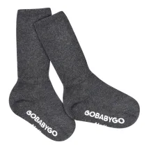 GOBABYGO | Non-Slip Socks Organic Cotton - Dark Grey Melange