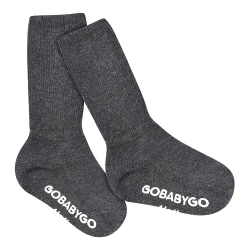 GOBABYGO | Non-Slip Socks Organic Cotton - Dark Grey Melange