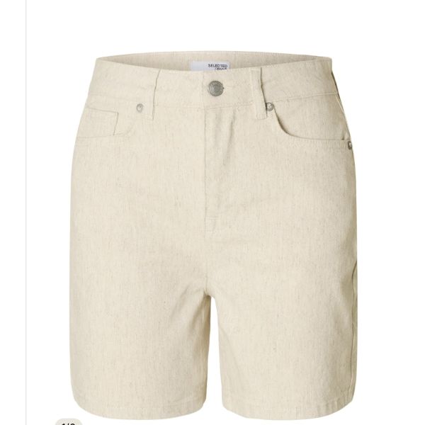 Una-Krista Denim Shorts - Egret 