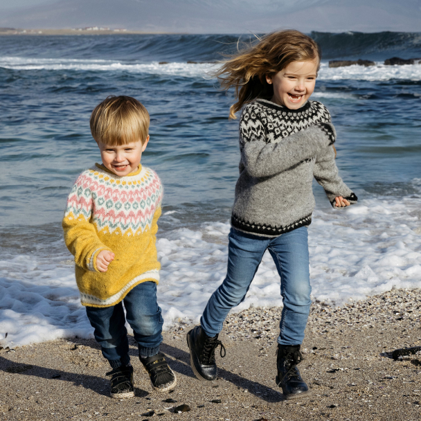 Garnpakke - Riddari - Barn Grå modell