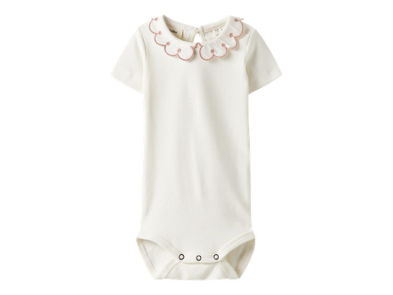 Fundo body korte ermer, Coconut Milk/Misty Rose - Lil' Atelier