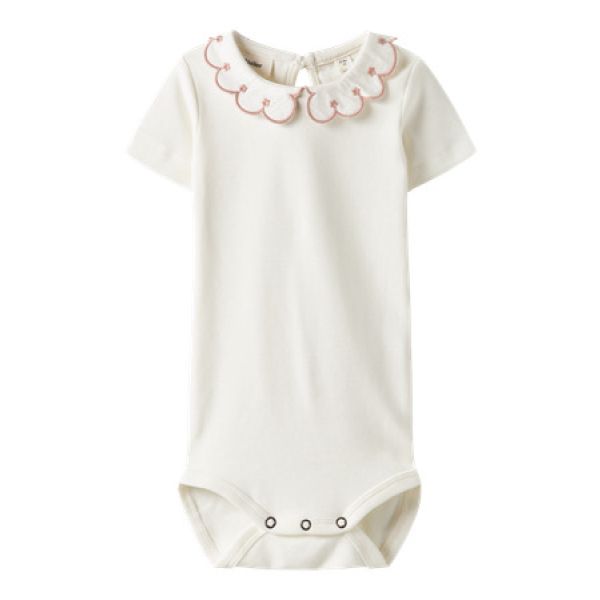 Fundo body korte ermer, Coconut Milk/Misty Rose - Lil' Atelier
