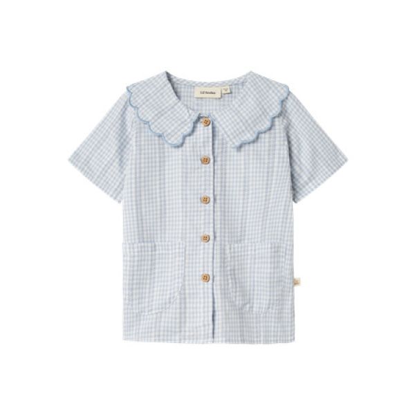 Hazelle Loose Shirt, Zen Blue - Lil' Atelier