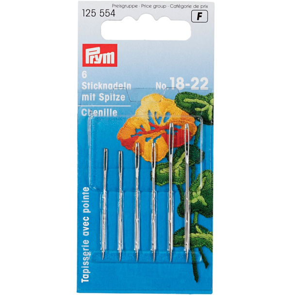 Prym Broderinåler – Spiss No.18-22 – 6stk